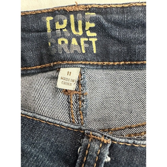 True Craft Jeans High Rise Skinny Women's Size 11 x 25.5 inseam Blue Distressed - Picture 4 of 11
